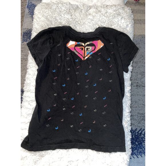 Roxy girls sz. L black logo design tee. Cute, fun - Picture 4 of 6